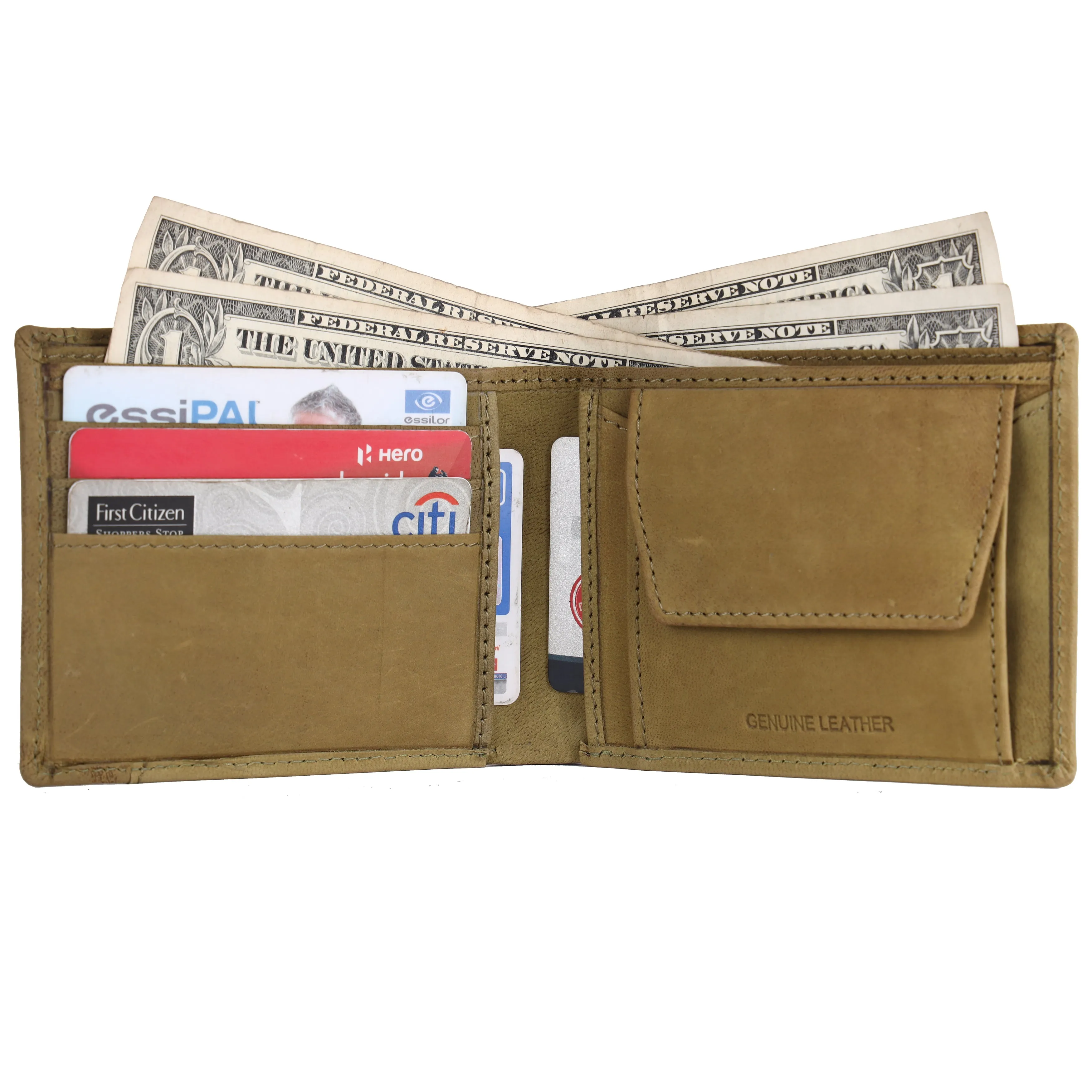 Genuine Leather Wallet for Men - RFID Protected Leather Men's Wallet with 6 ATM Credit/Debit Card Slots