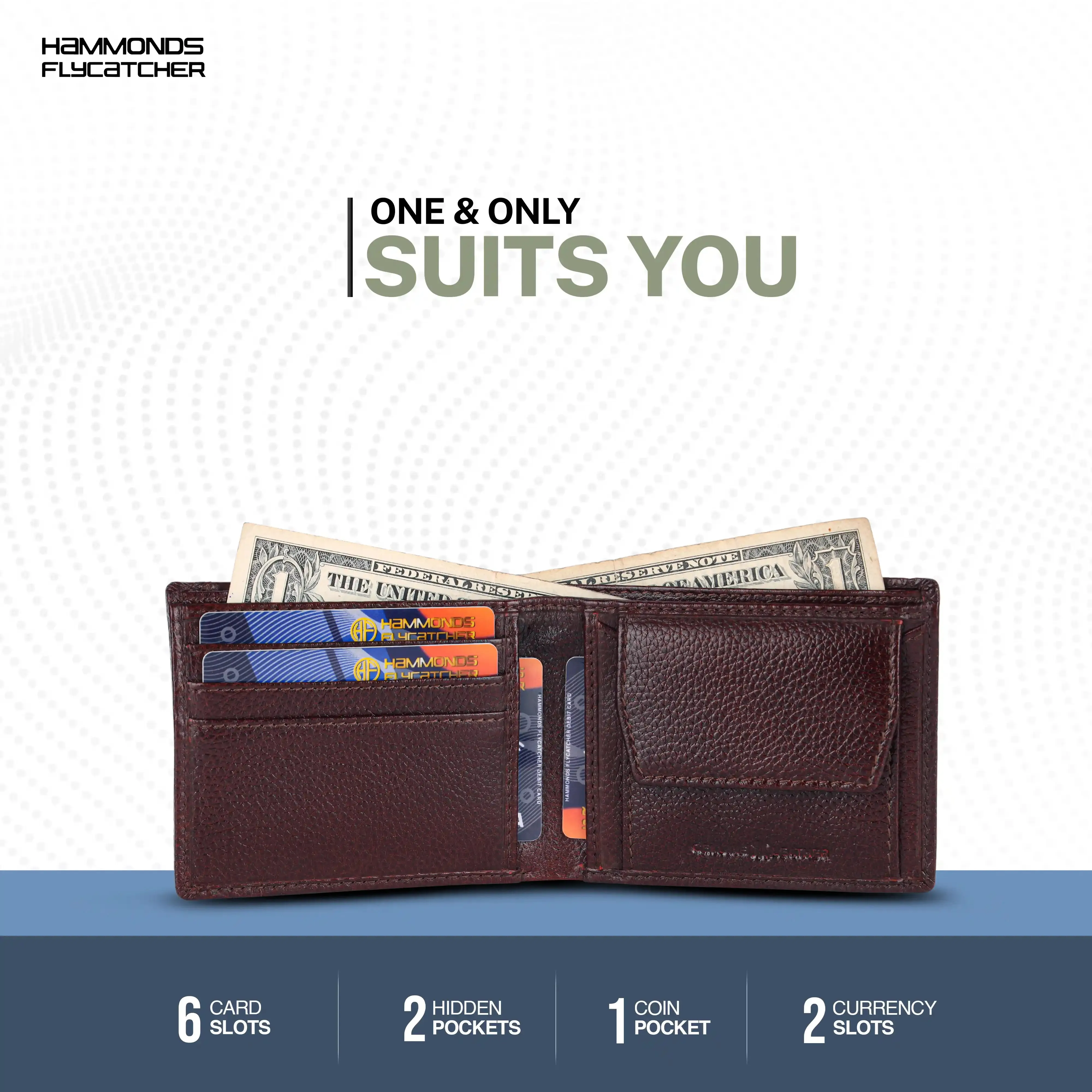 Genuine Leather Wallet for Men - RFID Protected Leather Men's Wallet with 6 ATM Credit/Debit Card Slots