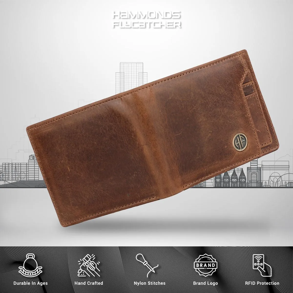 Genuine Leather Wallet for Men - RFID Protected Leather Men's Wallet with 6 ATM Credit/Debit Card Slots