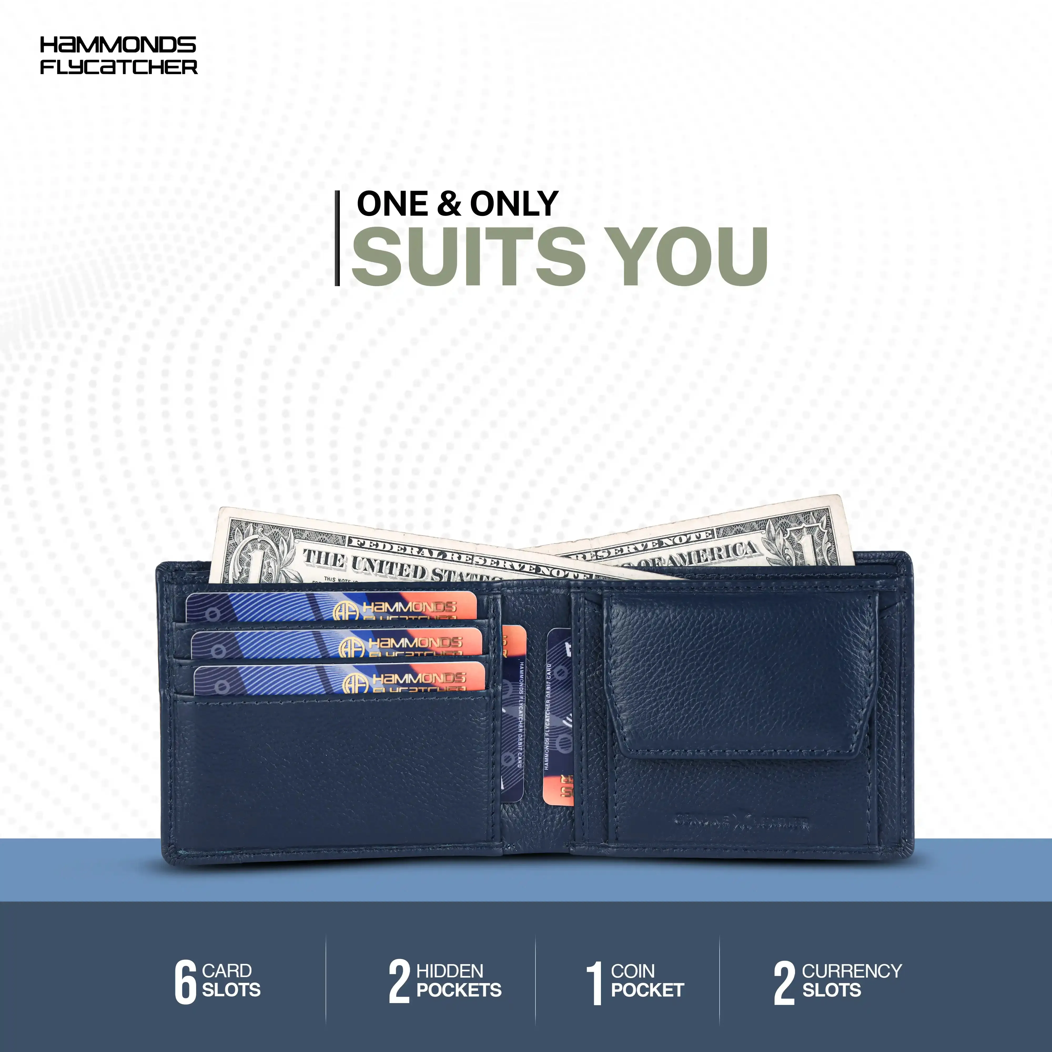Genuine Leather Wallet for Men - RFID Protected Leather Men's Wallet with 6 ATM Credit/Debit Card Slots