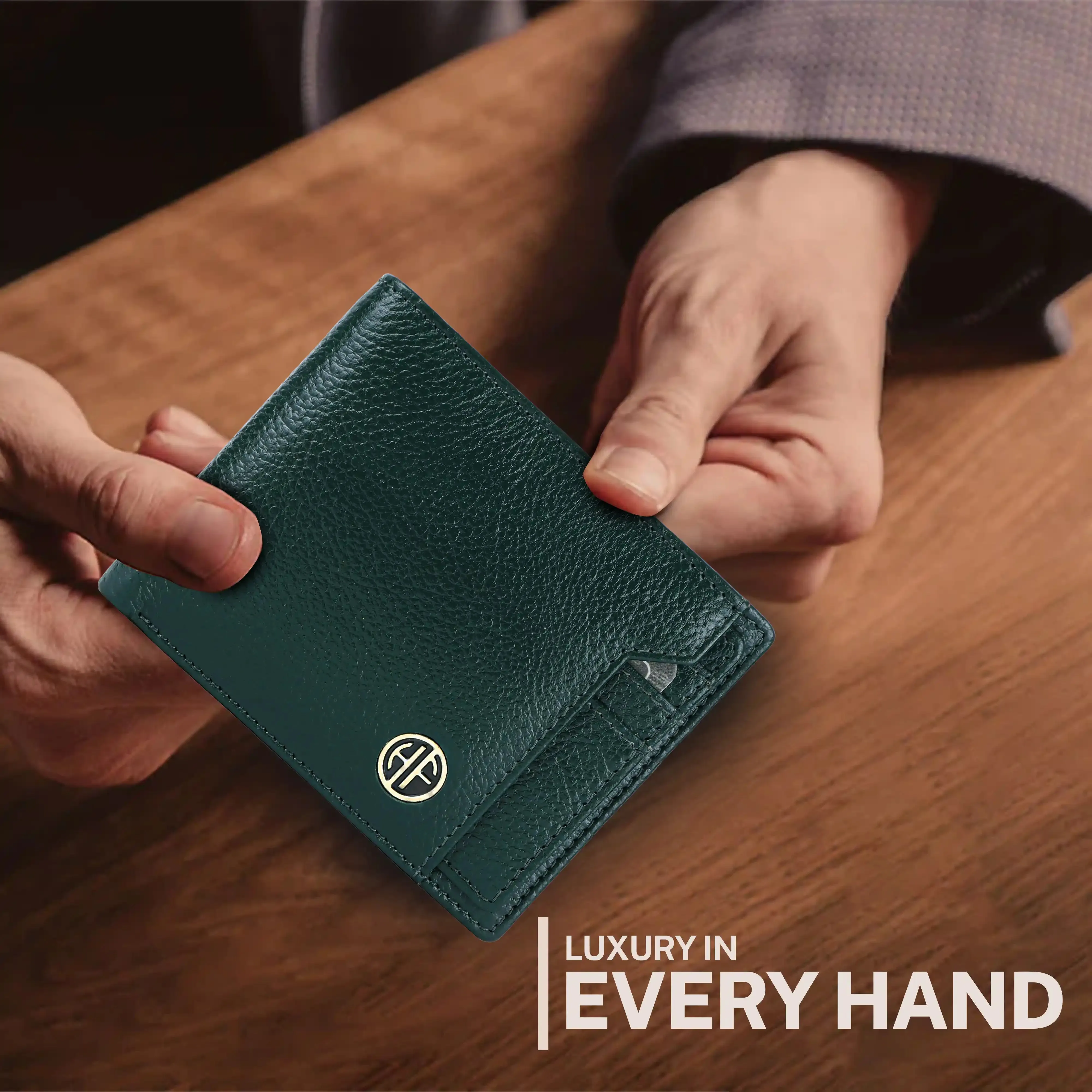 Genuine Leather Wallet for Men - RFID Protected Leather Men's Wallet with 6 ATM Credit/Debit Card Slots