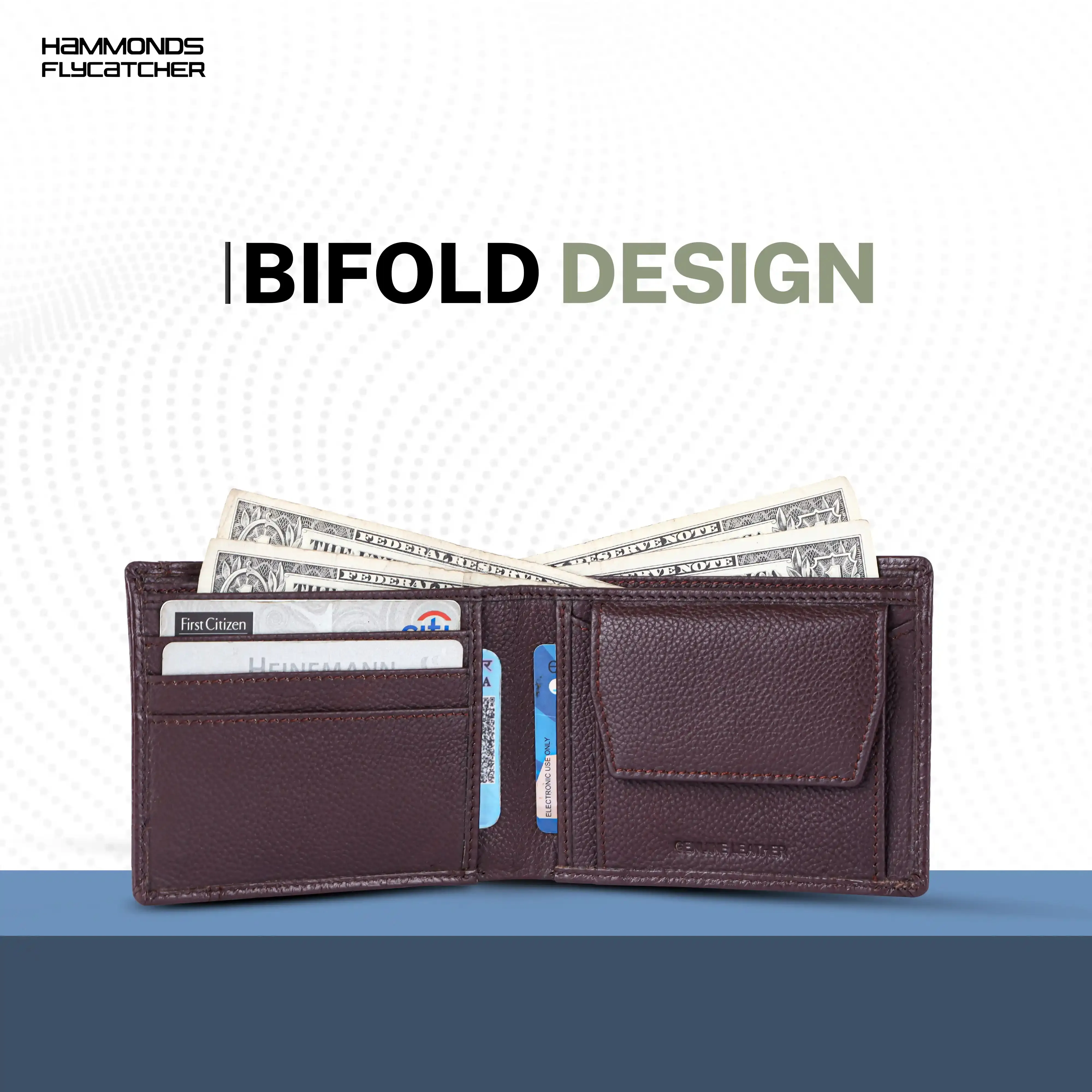 Genuine Leather Wallet for Men - RFID Protected Leather Men's Wallet with 6 ATM Credit/Debit Card Slots