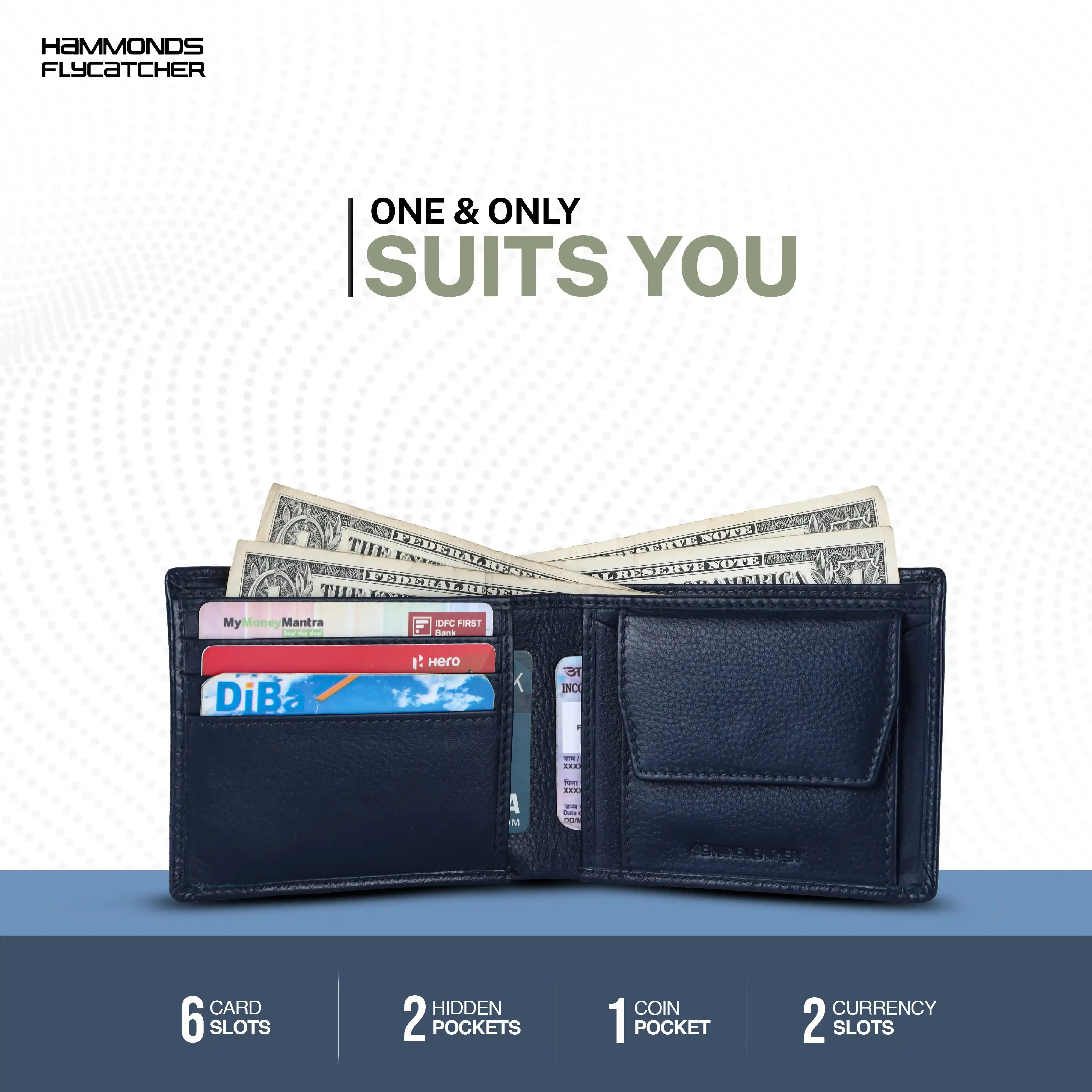 Genuine Leather Wallet for Men - RFID Protected Leather Men's Wallet with 6 ATM Credit/Debit Card Slots