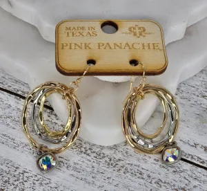 Gold/Silver with clear stone earrings