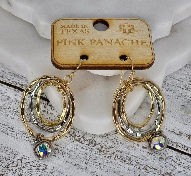 Gold/Silver with clear stone earrings