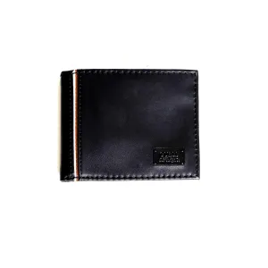 GUESS MEN'S BLACK LEATHER WALLET WITH VALET ID BIFOLD PHOTO RFID STRIPE
