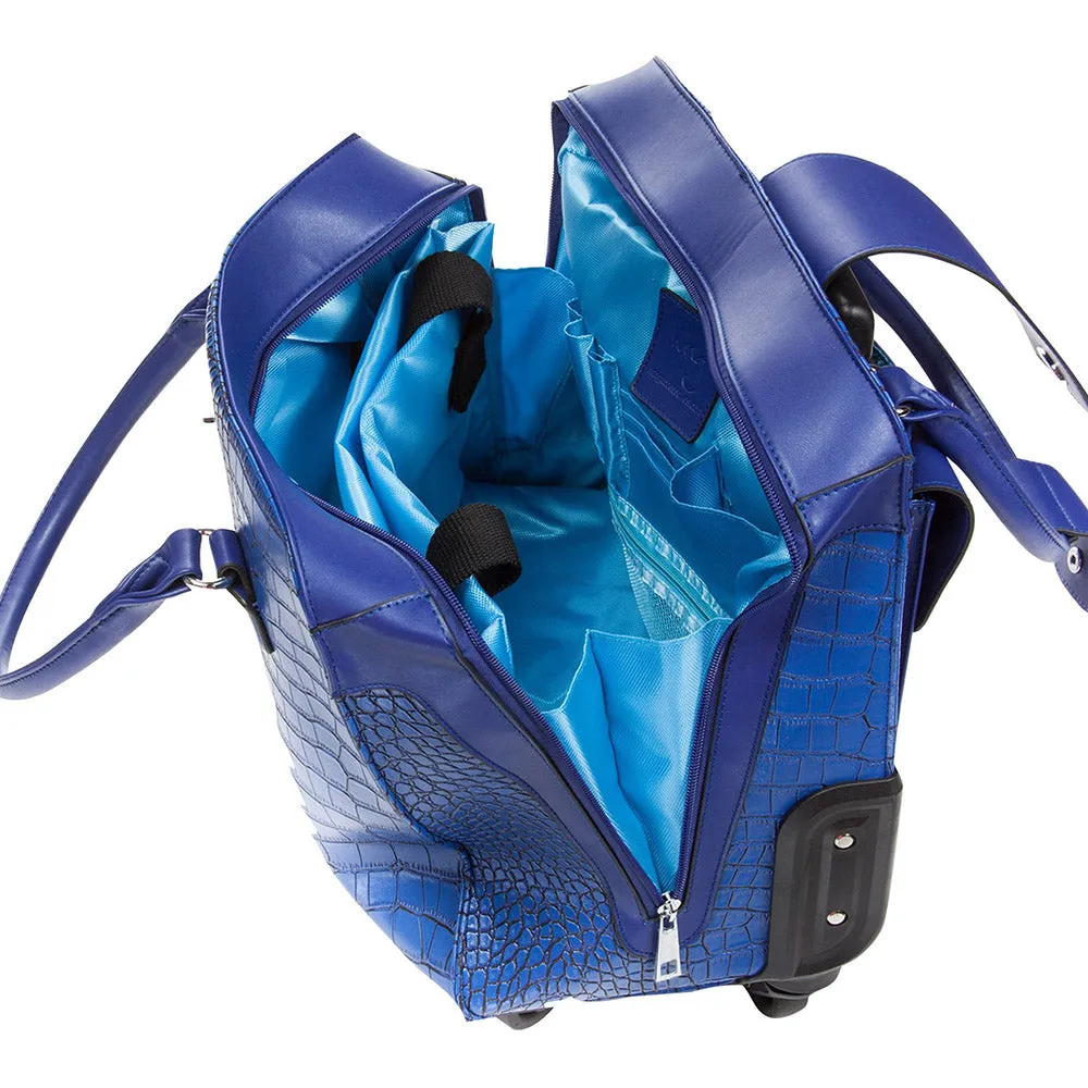 Harlequin Rolling Carry-On Blue Croc