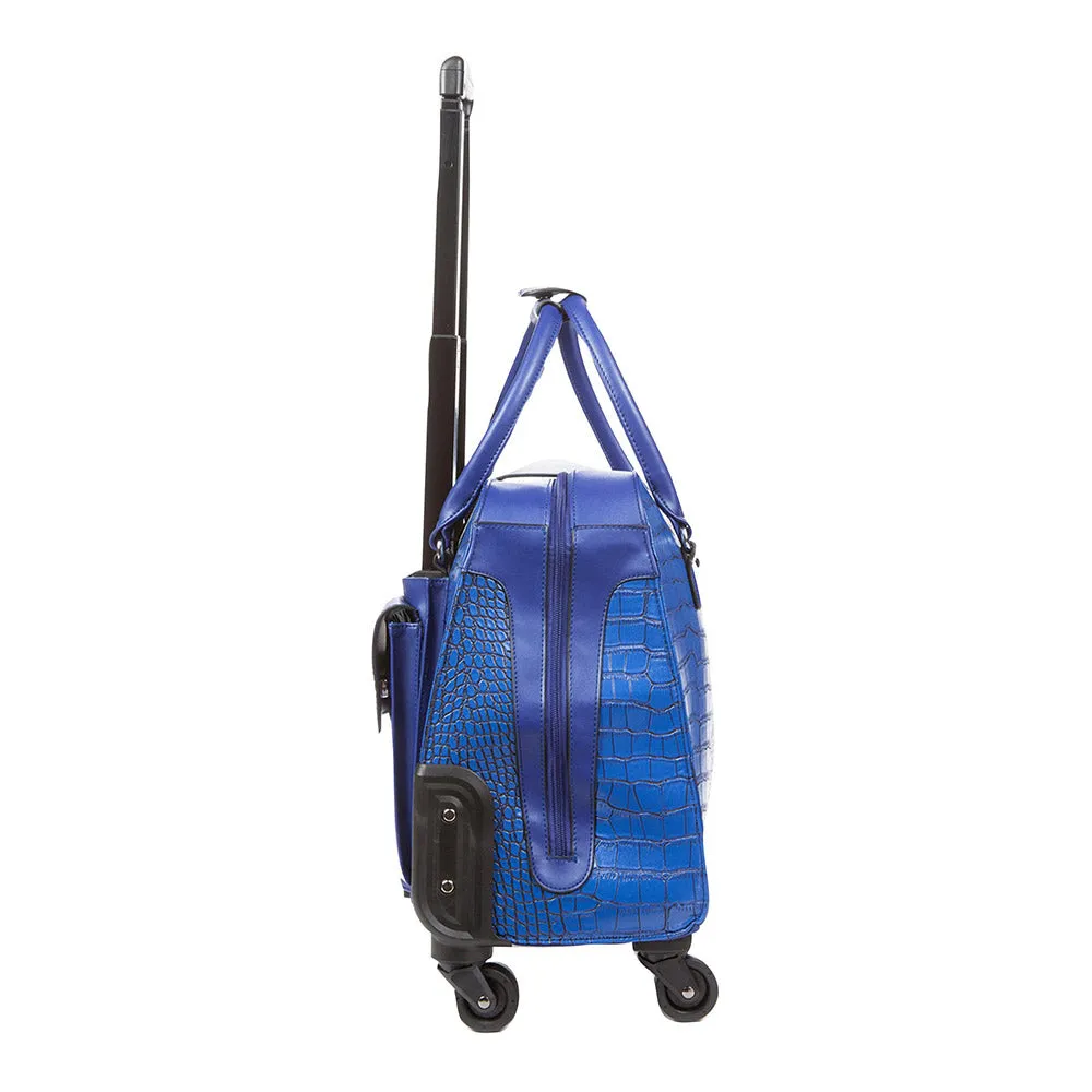 Harlequin Rolling Carry-On Blue Croc