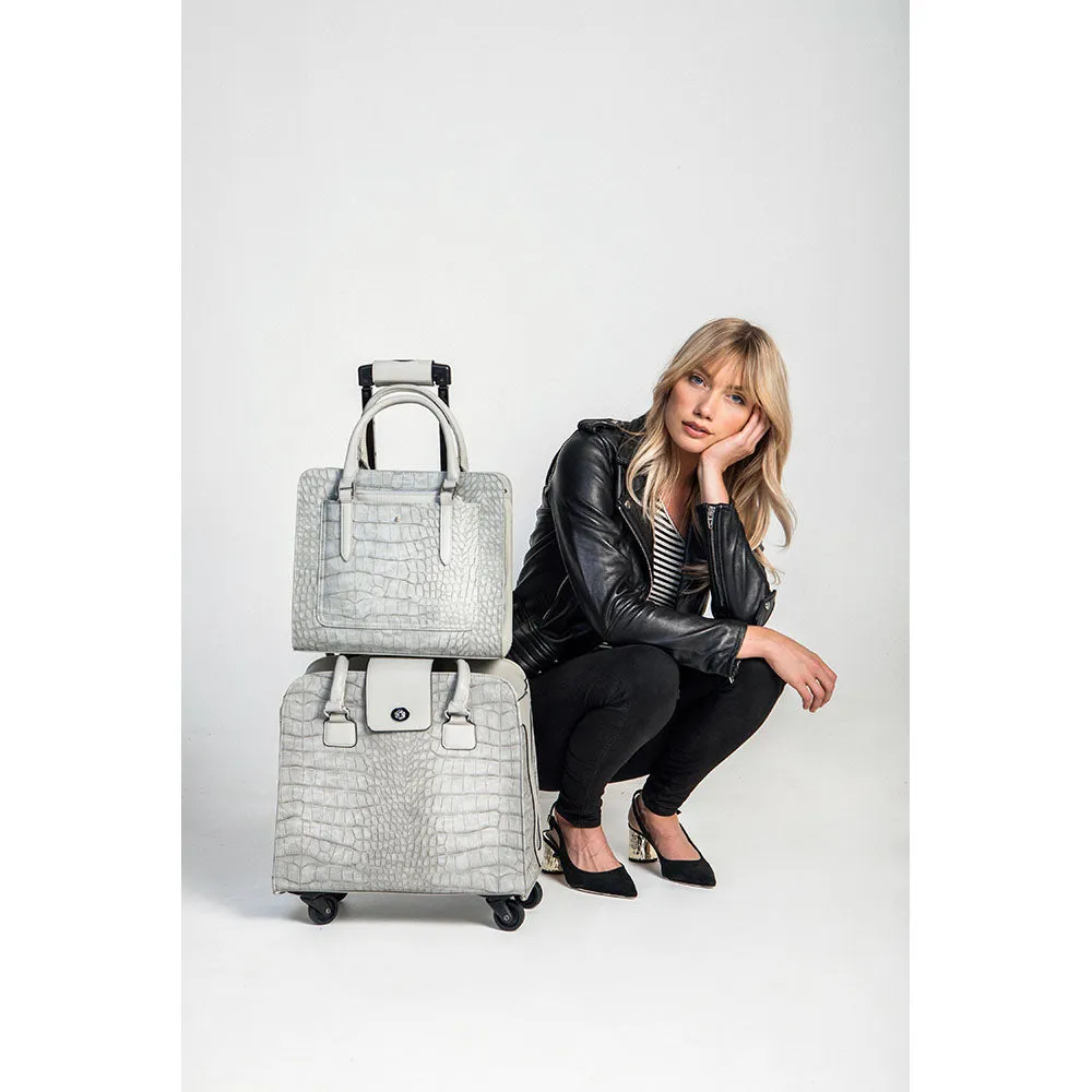 Harlequin Rolling Carry-On Blue Croc