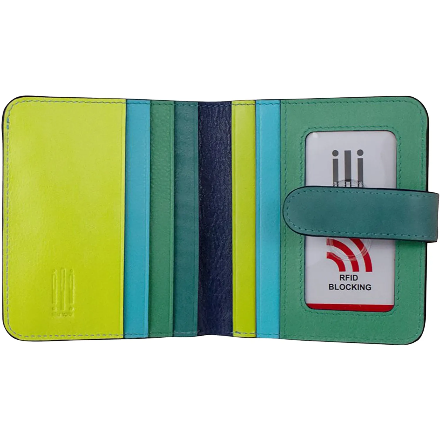 ili New York Bi-Fold Credit Card Wallet Serenity Multi Leather