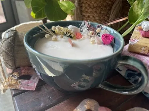 Ingenious Creator-Fragnance of Luxury: SCENTED MUG CANDLE WOODEN WICK||Natural FRAGRANCES||Handmade||Eco-friendly||100% Natural SOYWAX||Home&office Decor,Festival,Gifting,Birthdays. (Lavendar)