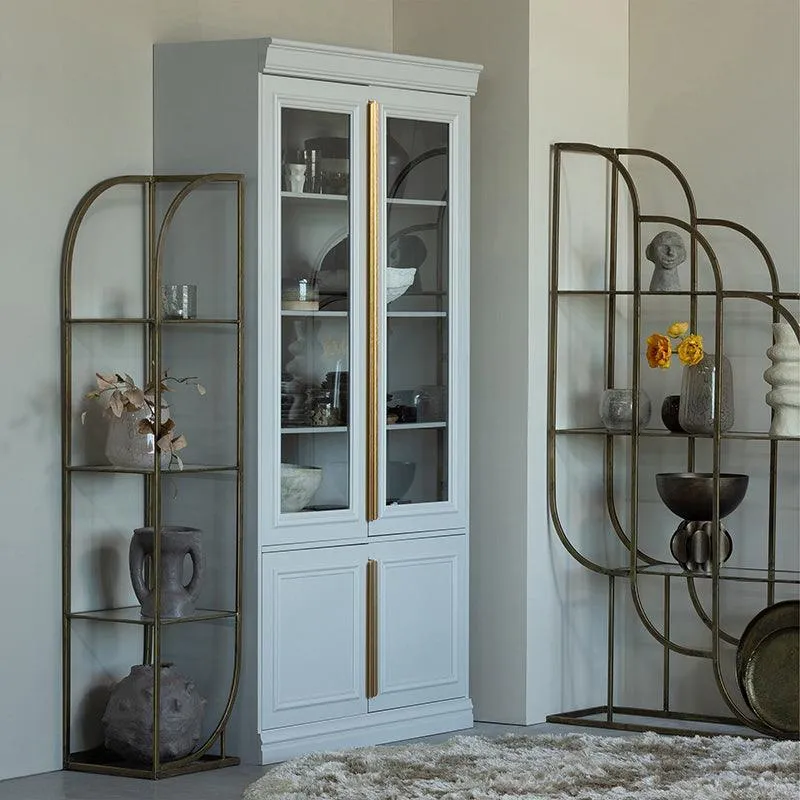 Intense Triple Antique Brass Metal Wall Cabinet