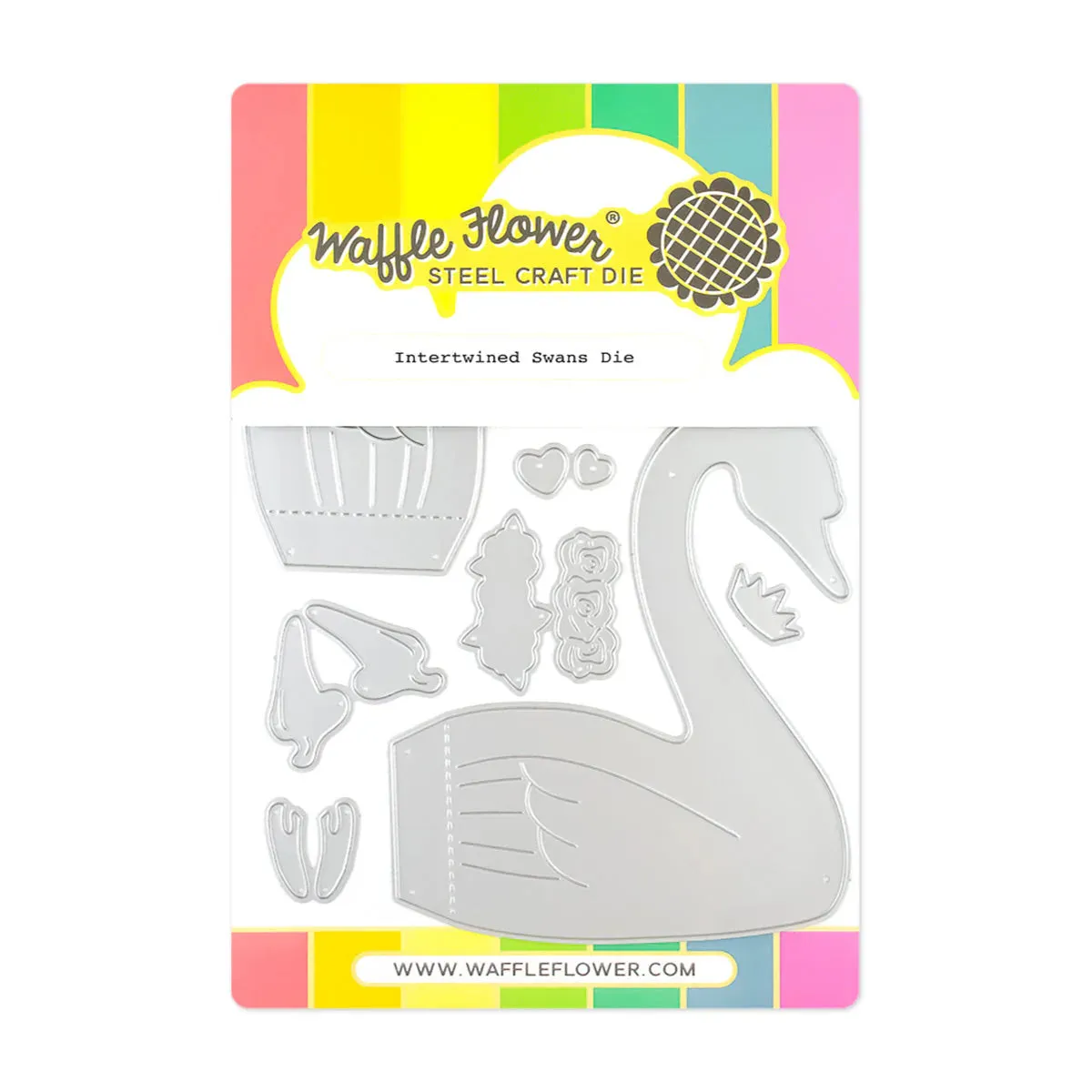 intertwined swans die by waffle flower