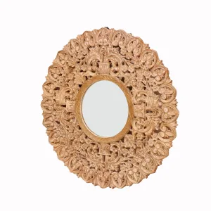 Intricate Carved Wooden Mirror