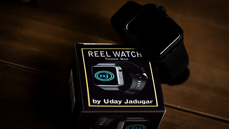 Invisible Thread Reel Watch - Titanium Black with black band smart watch (KEVLAR)