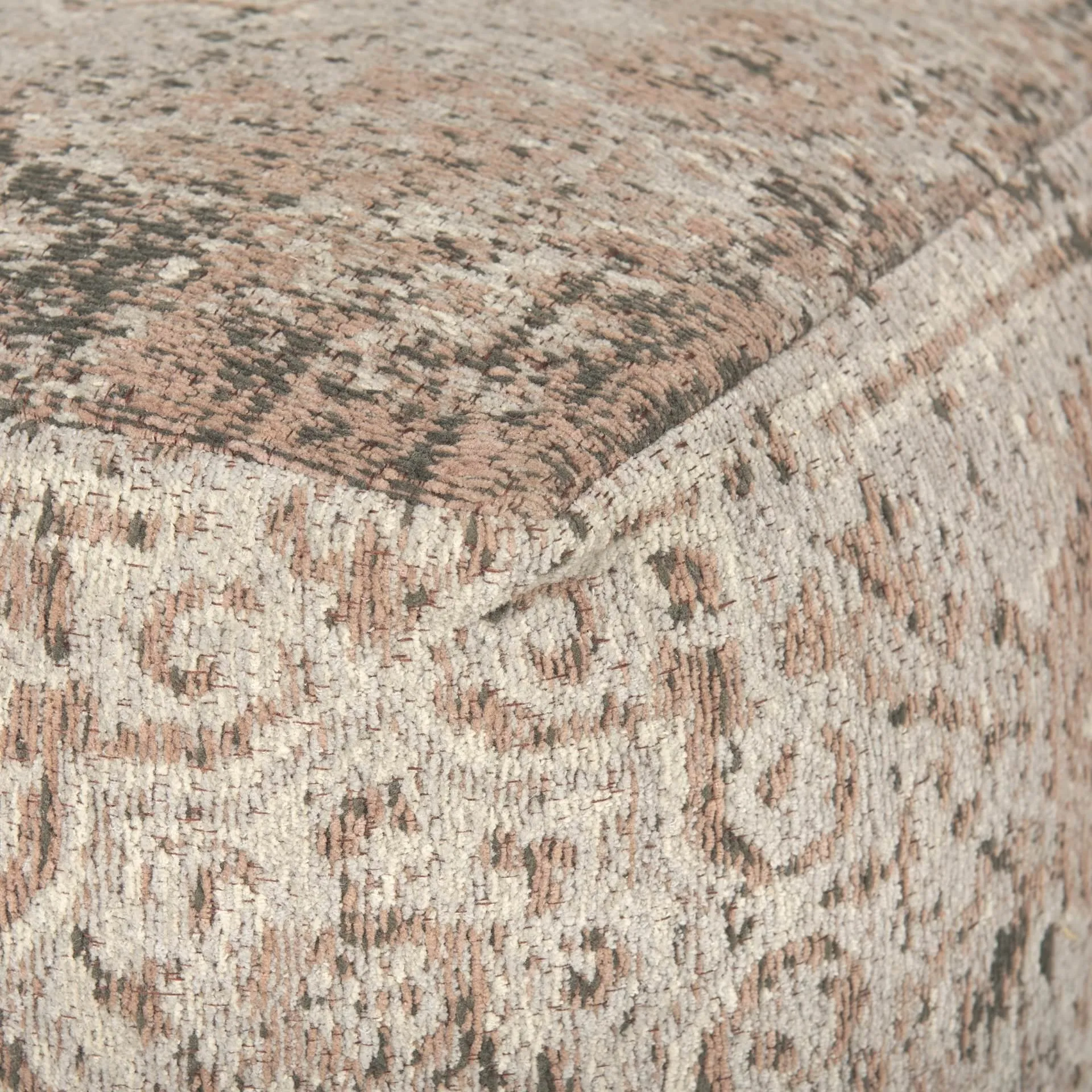 Jacquard Sophie Pouf in Taupe