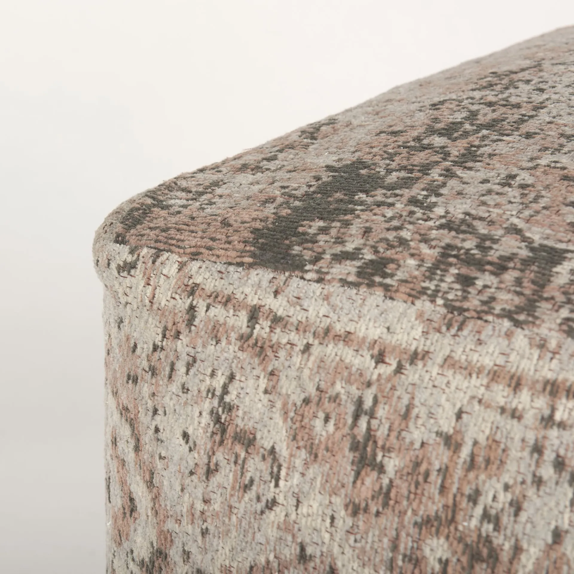 Jacquard Sophie Pouf in Taupe