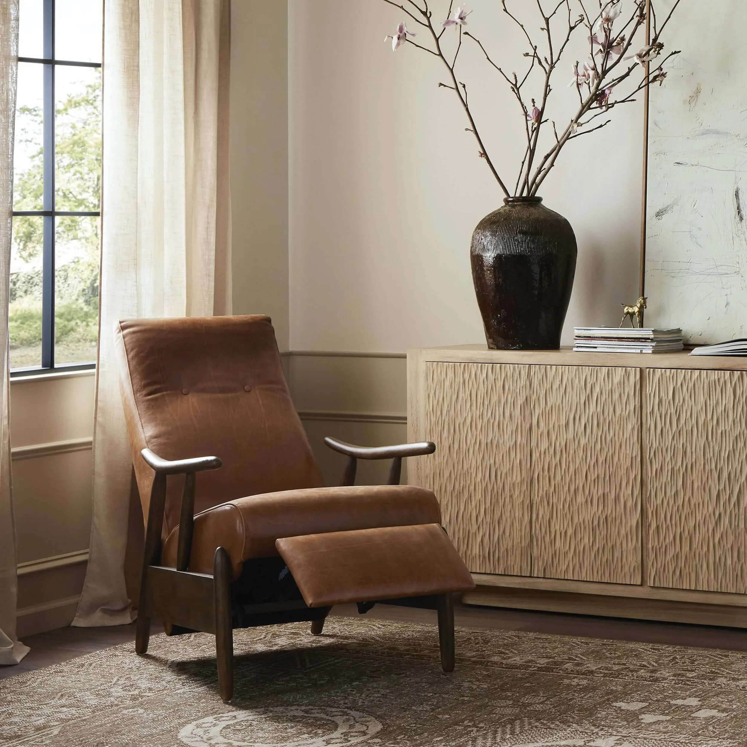 Jarvis Leather Recliner, Dakota Tobacco
