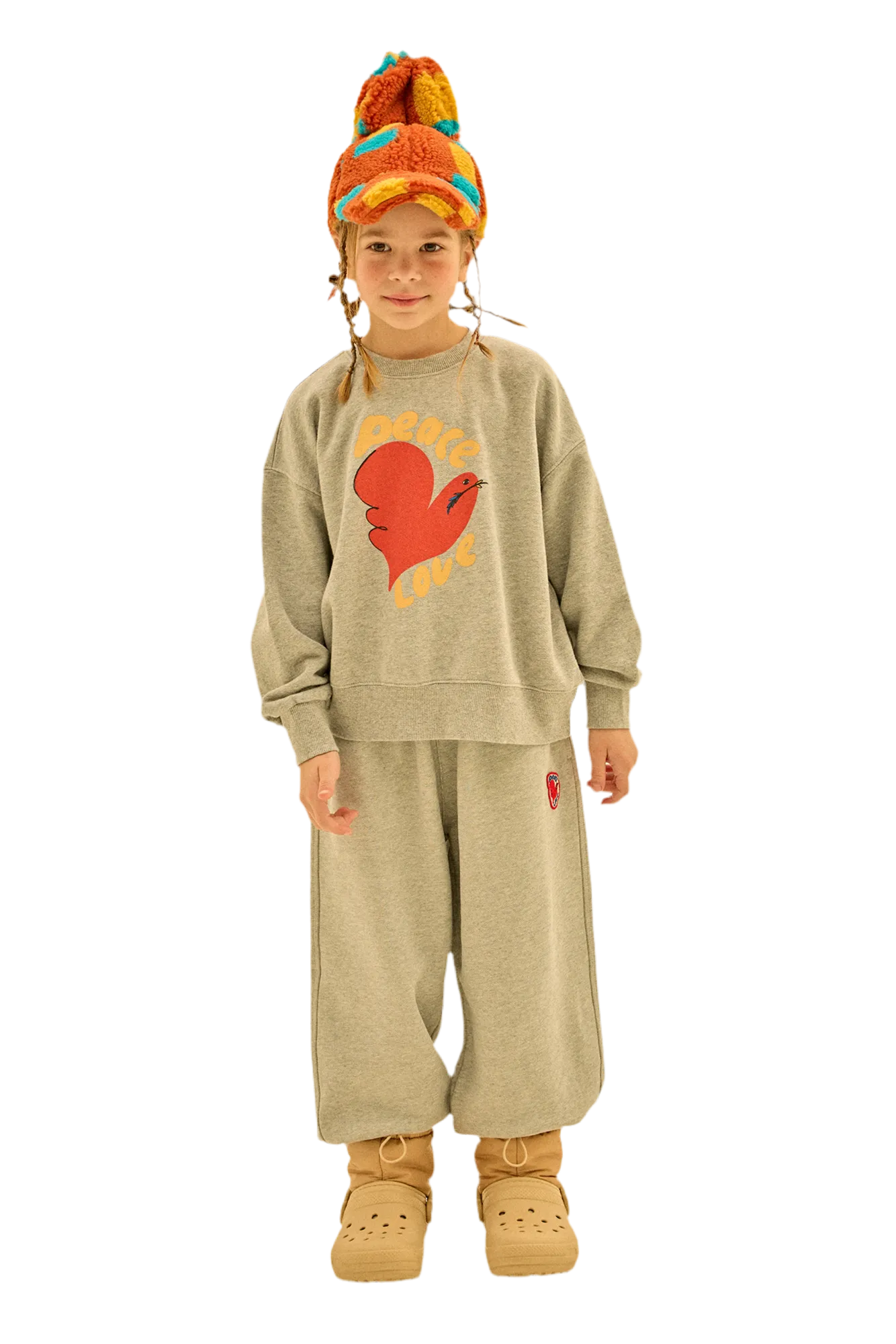 Jelly Mallow Peace Bird Sweatshirt | Melange Grey