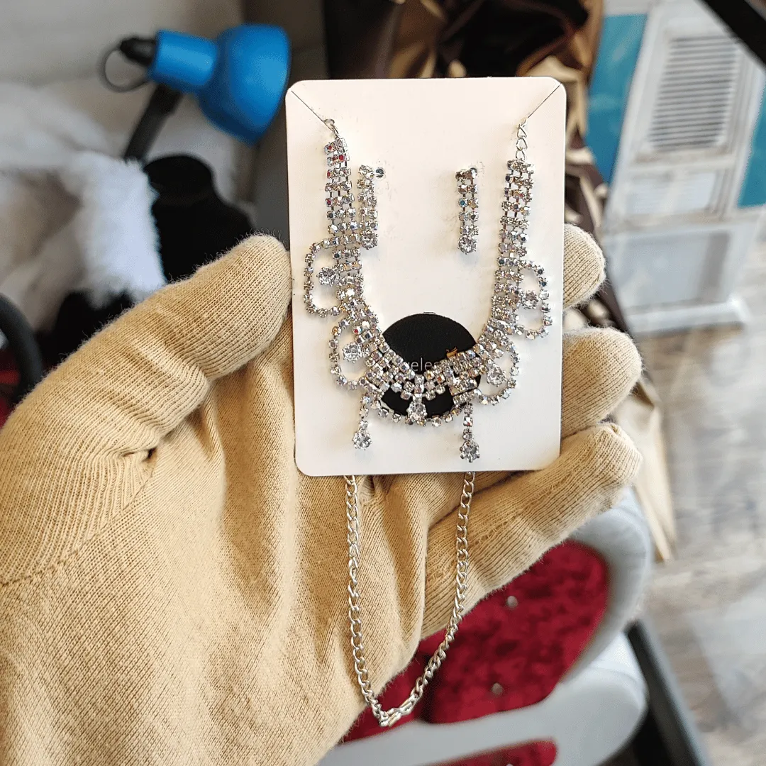 Jewelestia Dazzling Crystal Necklace With Earring Set