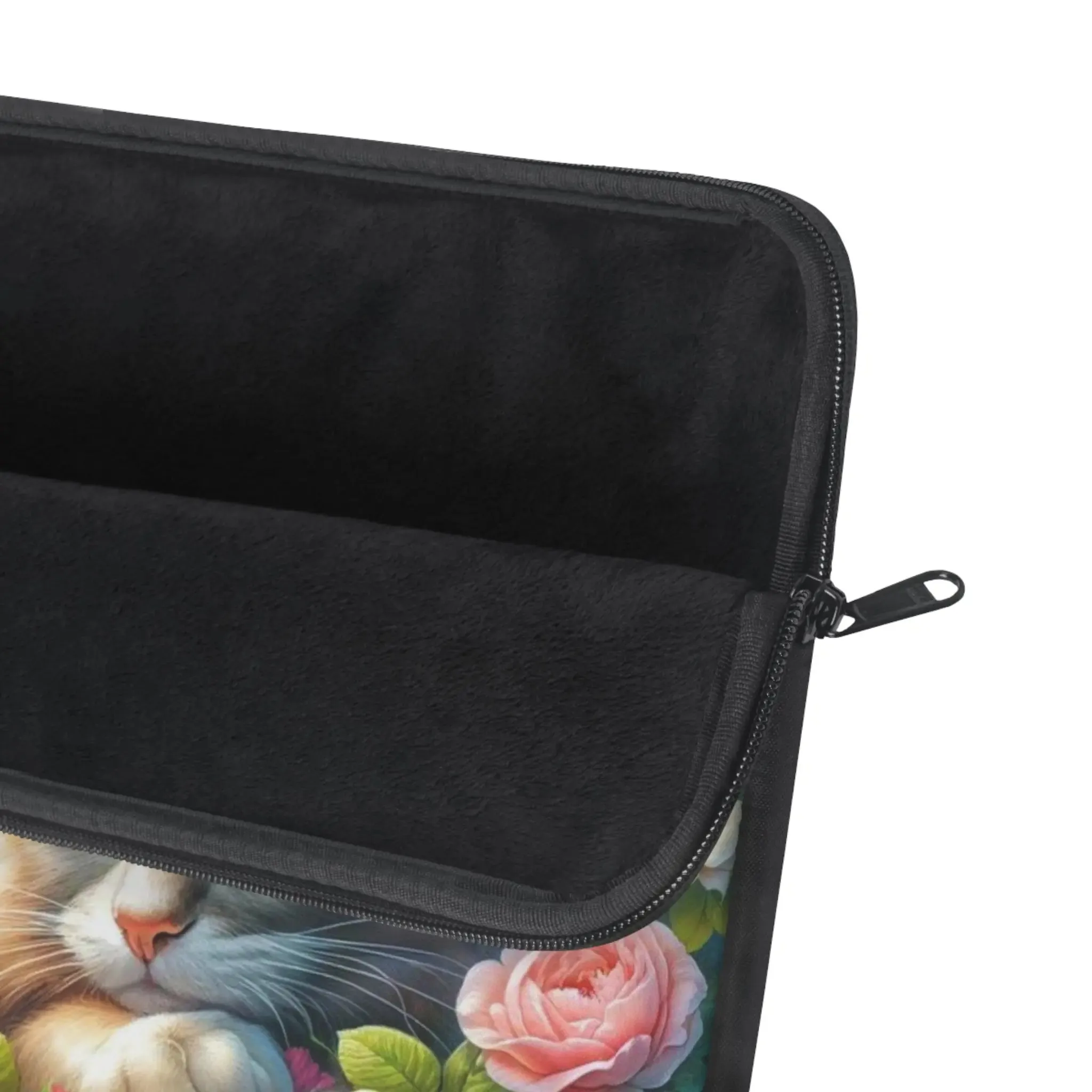 June Birth Flower - Roses and Honeysuckle - Cat Lover - Laptop Sleeve