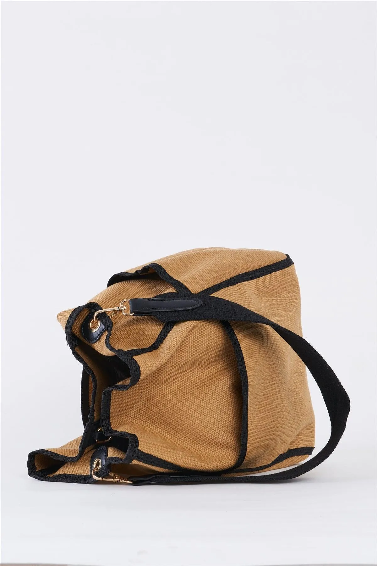 Khaki Canvas Hardware Belt Detail Shoulder Strap Tote Bag /1 Bag