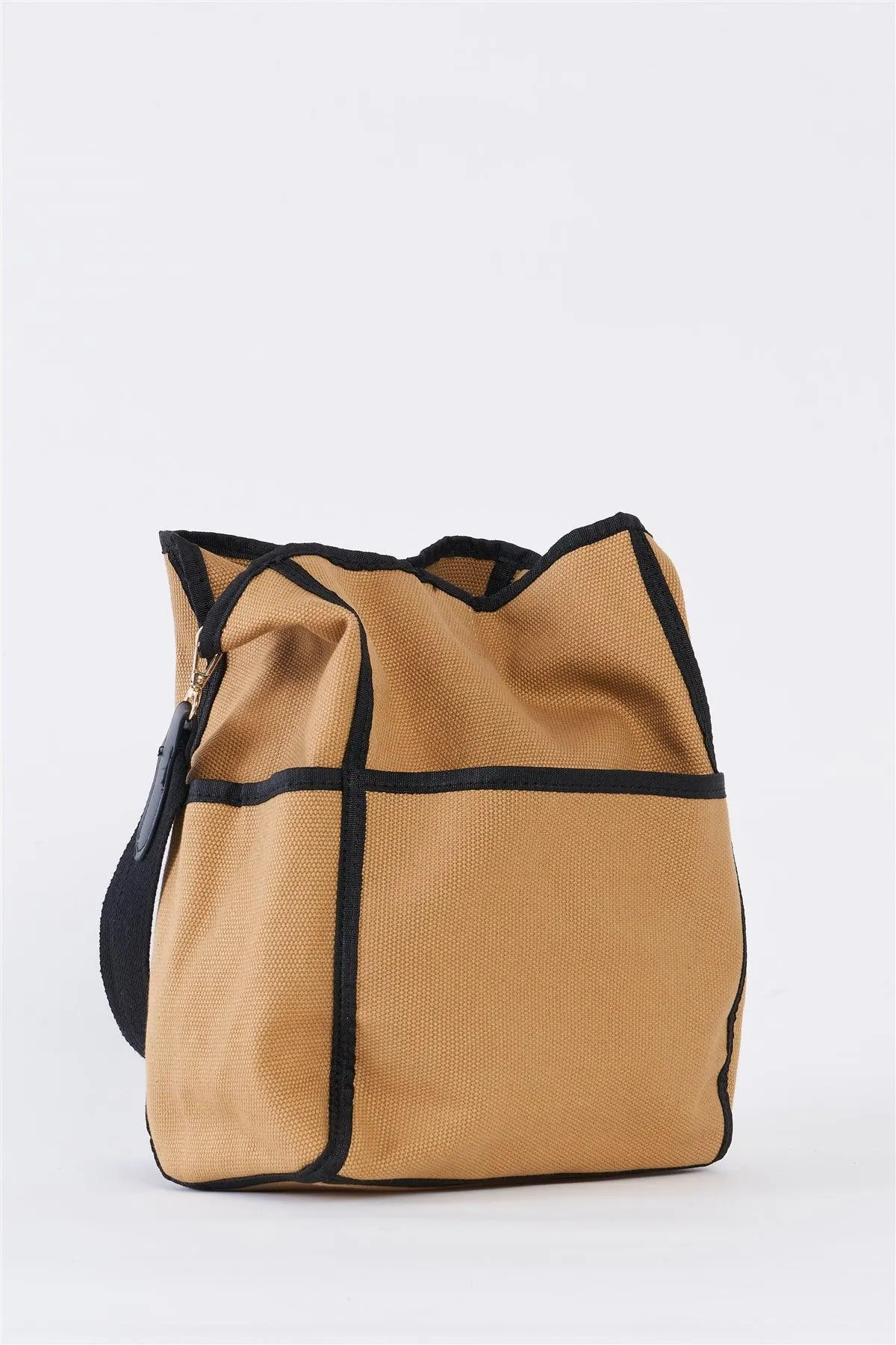 Khaki Canvas Hardware Belt Detail Shoulder Strap Tote Bag /1 Bag