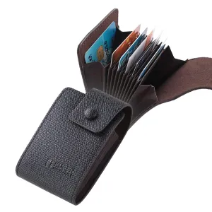 Kuber Industries Card Holder Wallet for Men Women|Debit Credit Card Holder|Wallet for Id, Visiting Card, Buisness Card|Button Closure|Black (Pack of 6)