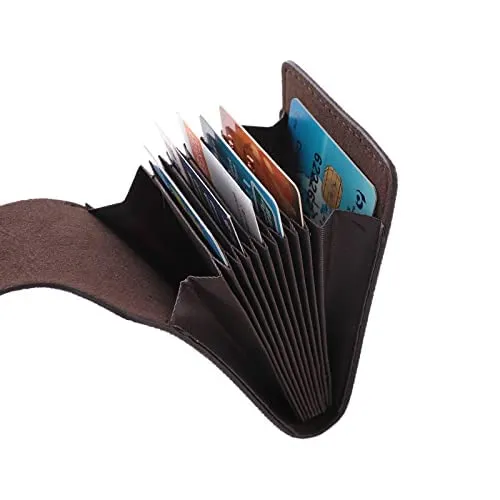 Kuber Industries Card Holder Wallet for Men Women|Debit Credit Card Holder|Wallet for Id, Visiting Card, Buisness Card|Button Closure|Black (Pack of 6)