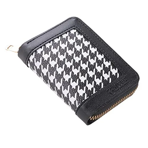 Kuber Industries Card Holder Wallet for Men Women|Debit Credit Card Holder|Wallet for Id, Visiting Card, Buisness Card|Zipper Closure Wallet|White (Pack of 4)