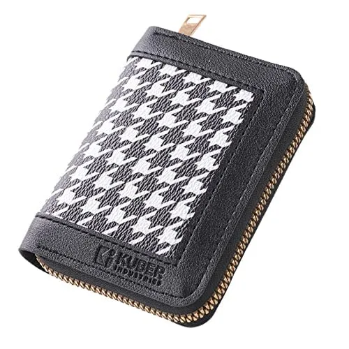 Kuber Industries Card Holder Wallet for Men Women|Debit Credit Card Holder|Wallet for Id, Visiting Card, Buisness Card|Zipper Closure Wallet|White (Pack of 4)