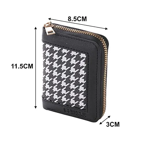 Kuber Industries Card Holder Wallet for Men Women|Debit Credit Card Holder|Wallet for Id, Visiting Card, Buisness Card|Zipper Closure Wallet|White (Pack of 4)