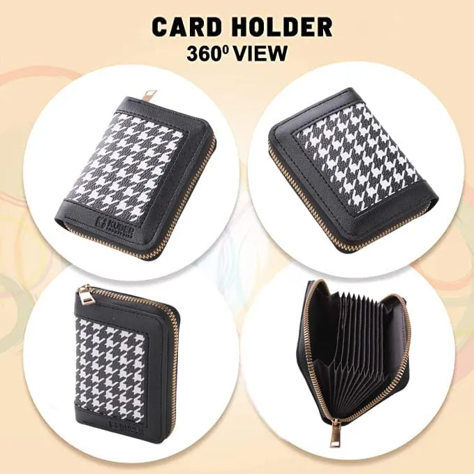 Kuber Industries Card Holder Wallet for Men Women|Debit Credit Card Holder|Wallet for Id, Visiting Card, Buisness Card|Zipper Closure Wallet|White (Pack of 4)