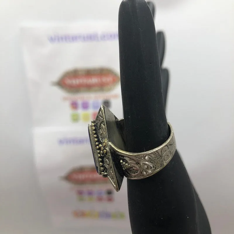 Lapis Stone Ring, Statement Ring, Tribal Ethnic Ring