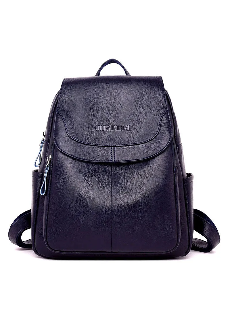 Large-capacity Student Soft Leather Travel Backpack