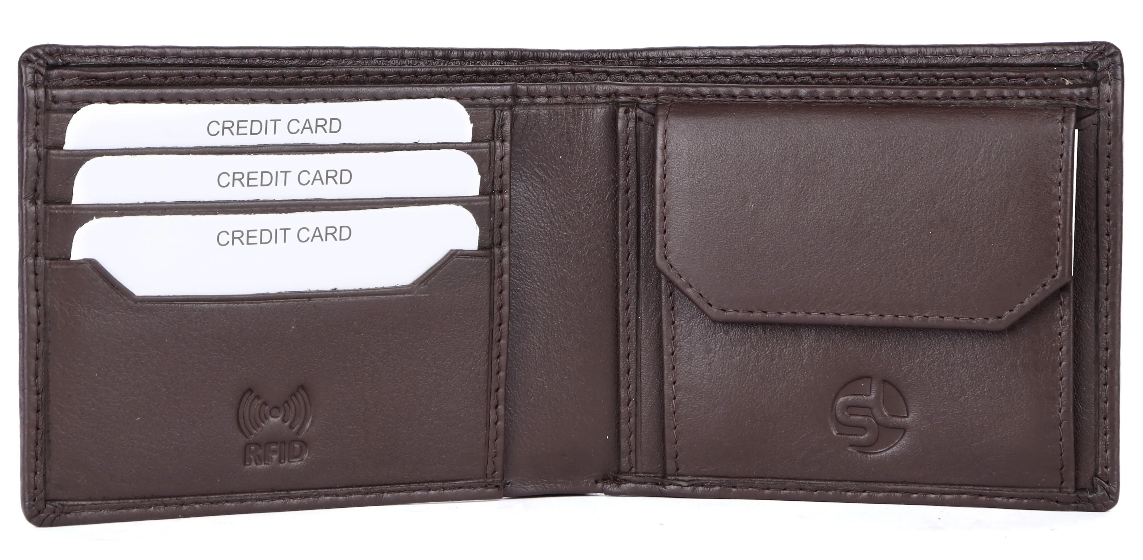 LEATHER WALLET AND CLUTCH COMBO GIFT SET 54130 (BROWN)