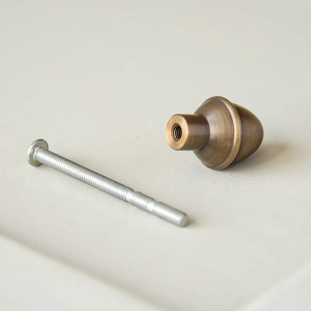 Light Antique Brass Acorn Cabinet Knob