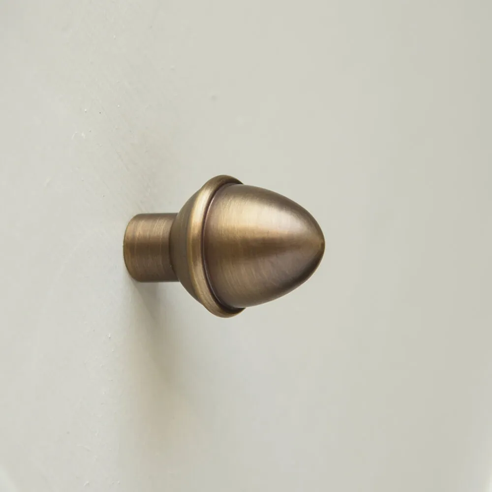Light Antique Brass Acorn Cabinet Knob