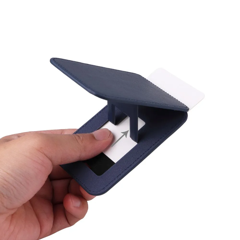 Magnetic MagSafe Leather Wallet Credit Card Holder   Kickstand Stand - Dark Blue