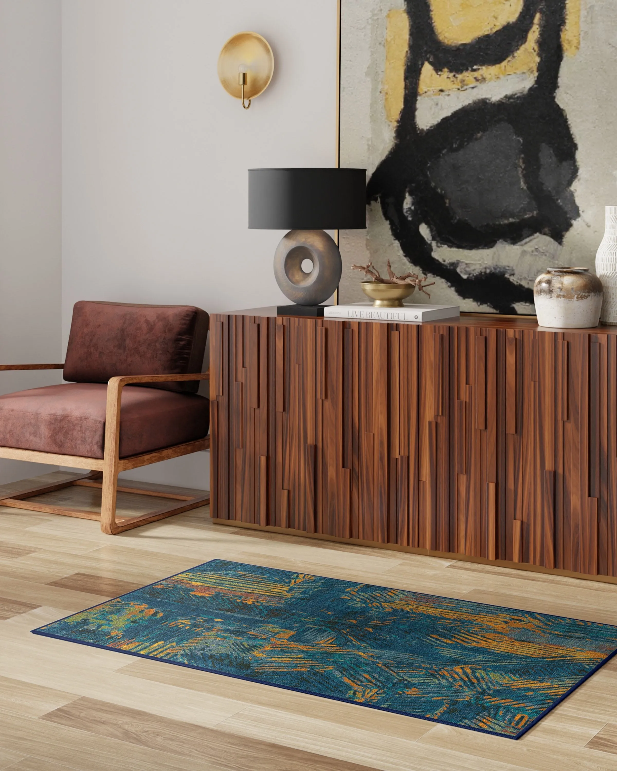 Malene Barnett Sgraffito Royal Blue Rug