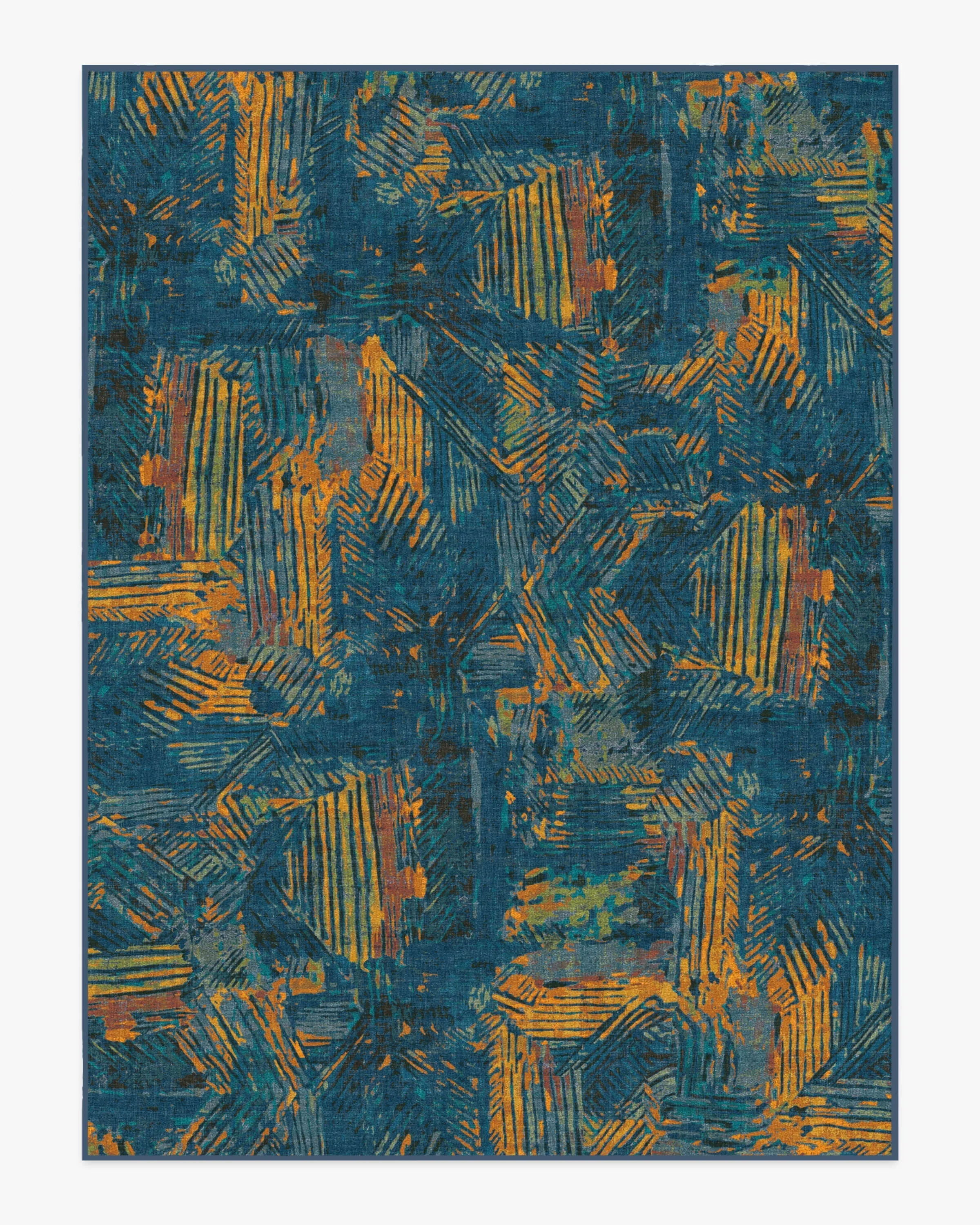 Malene Barnett Sgraffito Royal Blue Rug