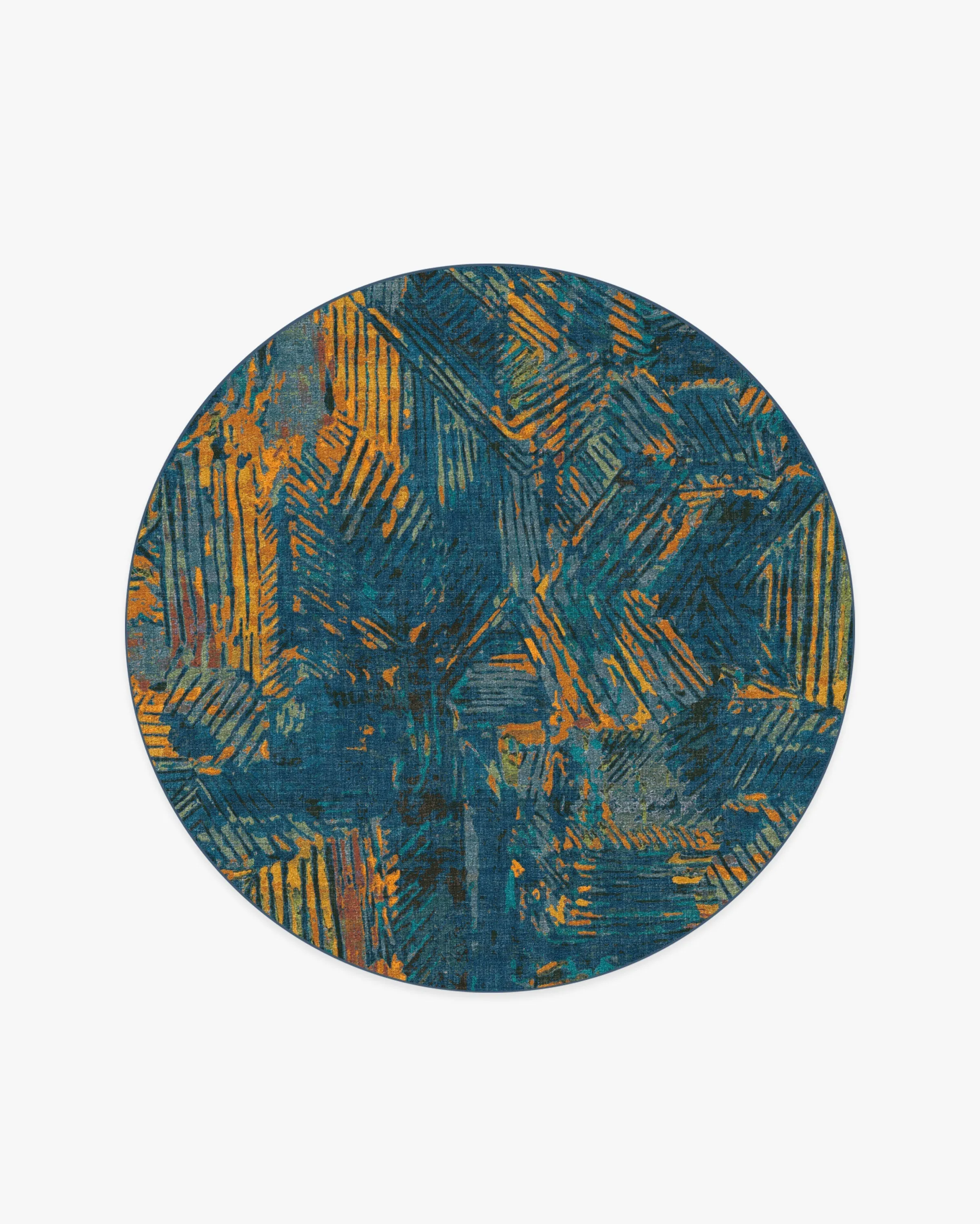 Malene Barnett Sgraffito Royal Blue Rug