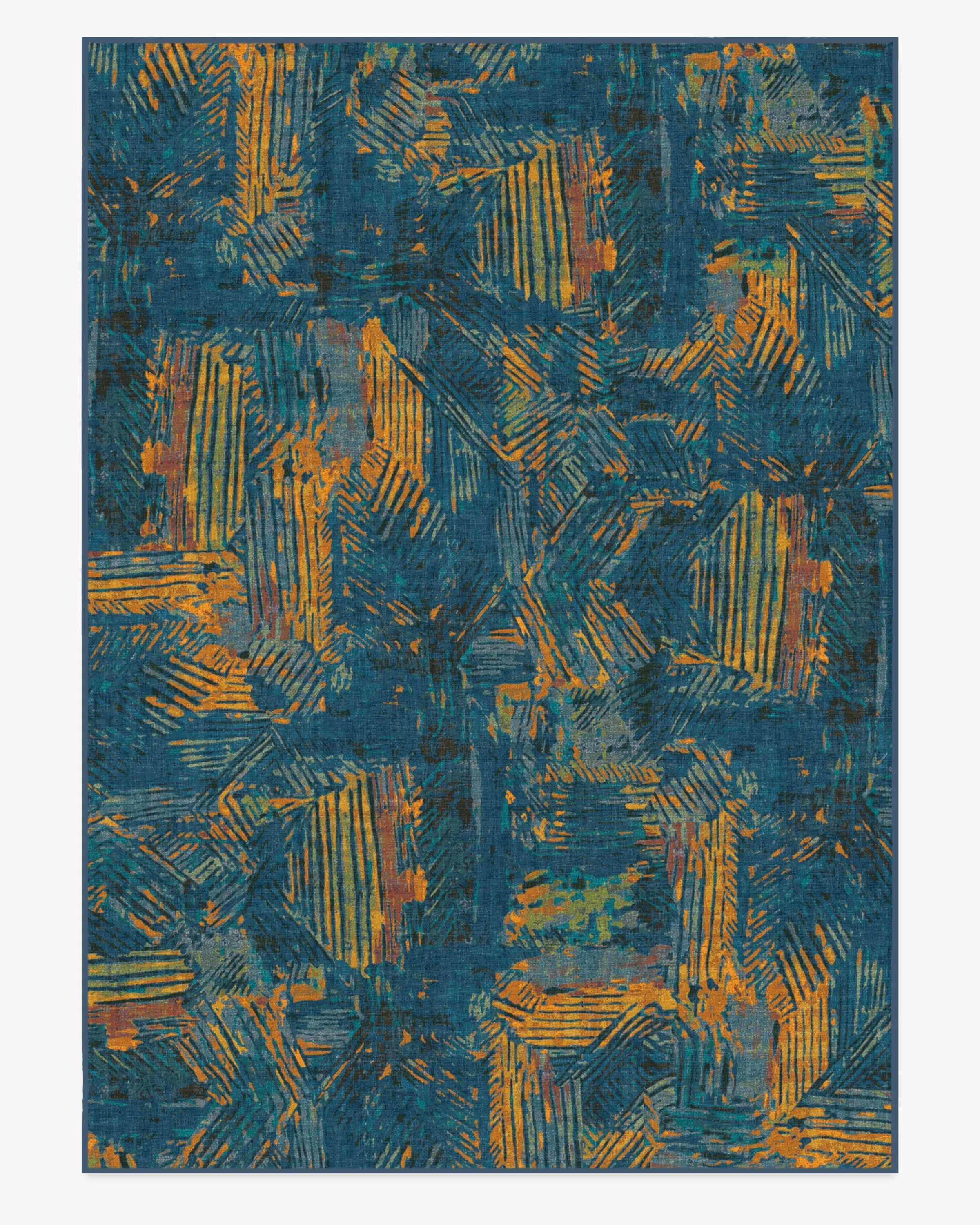 Malene Barnett Sgraffito Royal Blue Rug