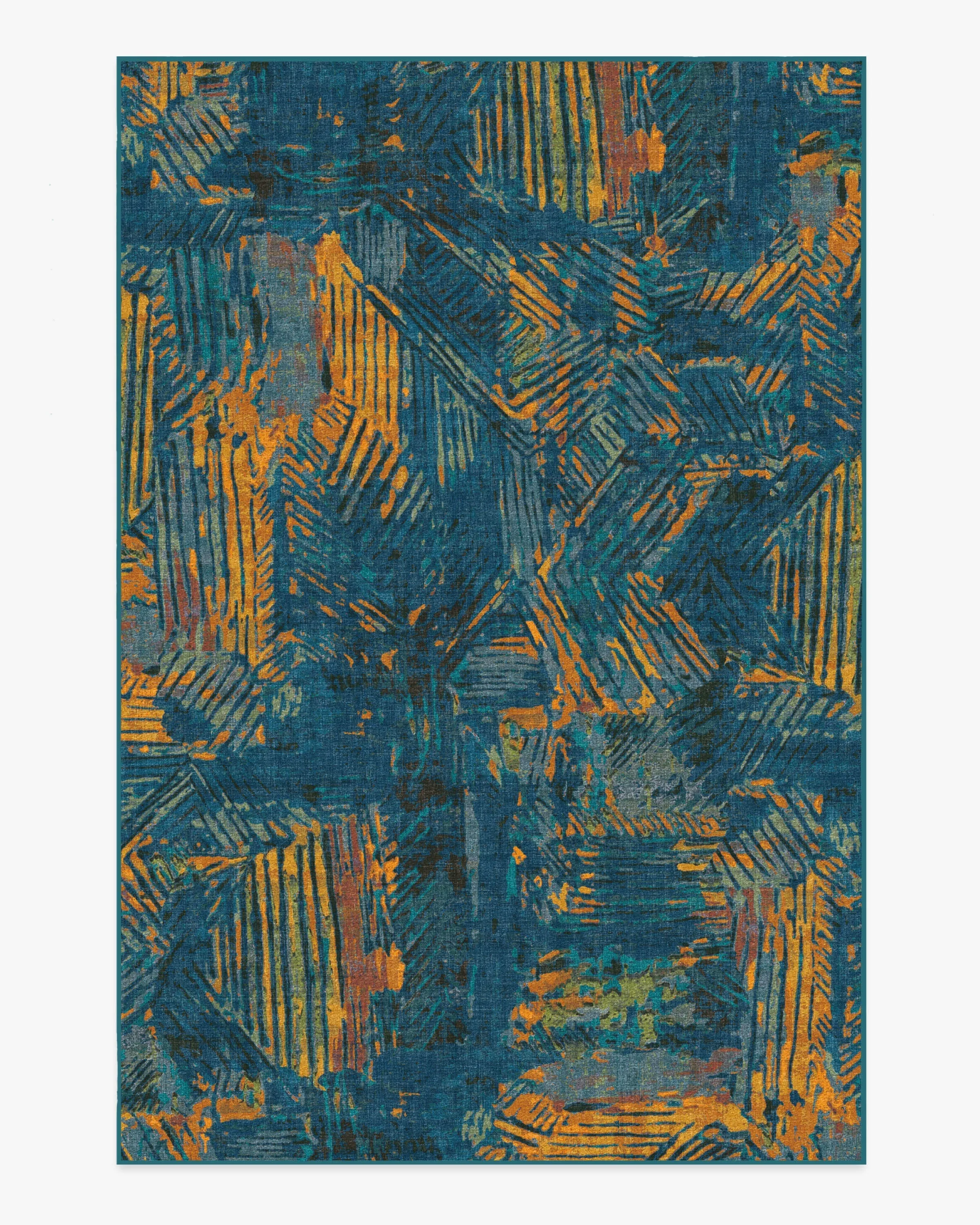 Malene Barnett Sgraffito Royal Blue Tufted Rug