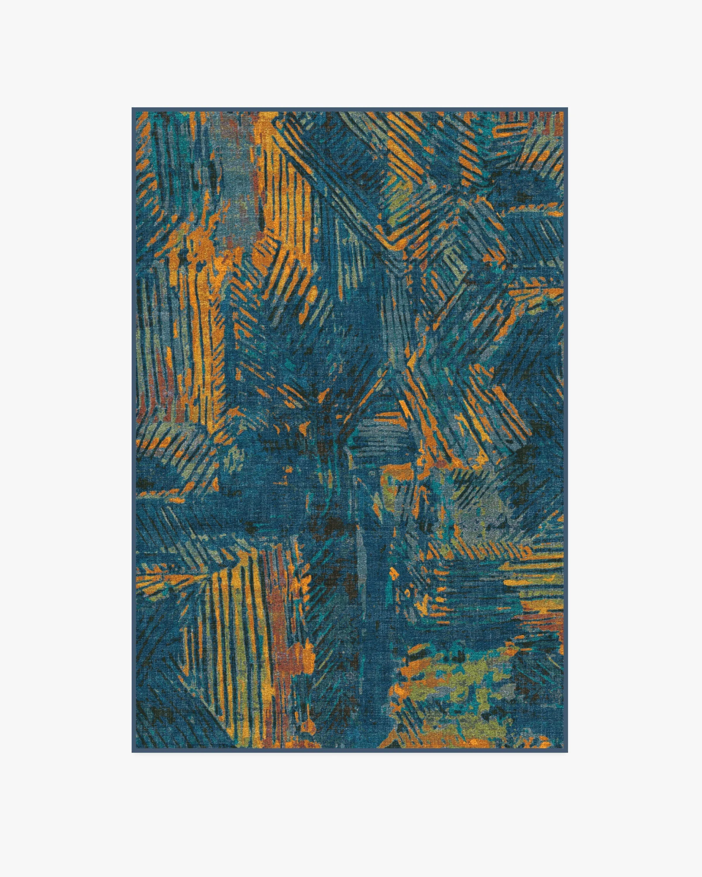 Malene Barnett Sgraffito Royal Blue Tufted Rug
