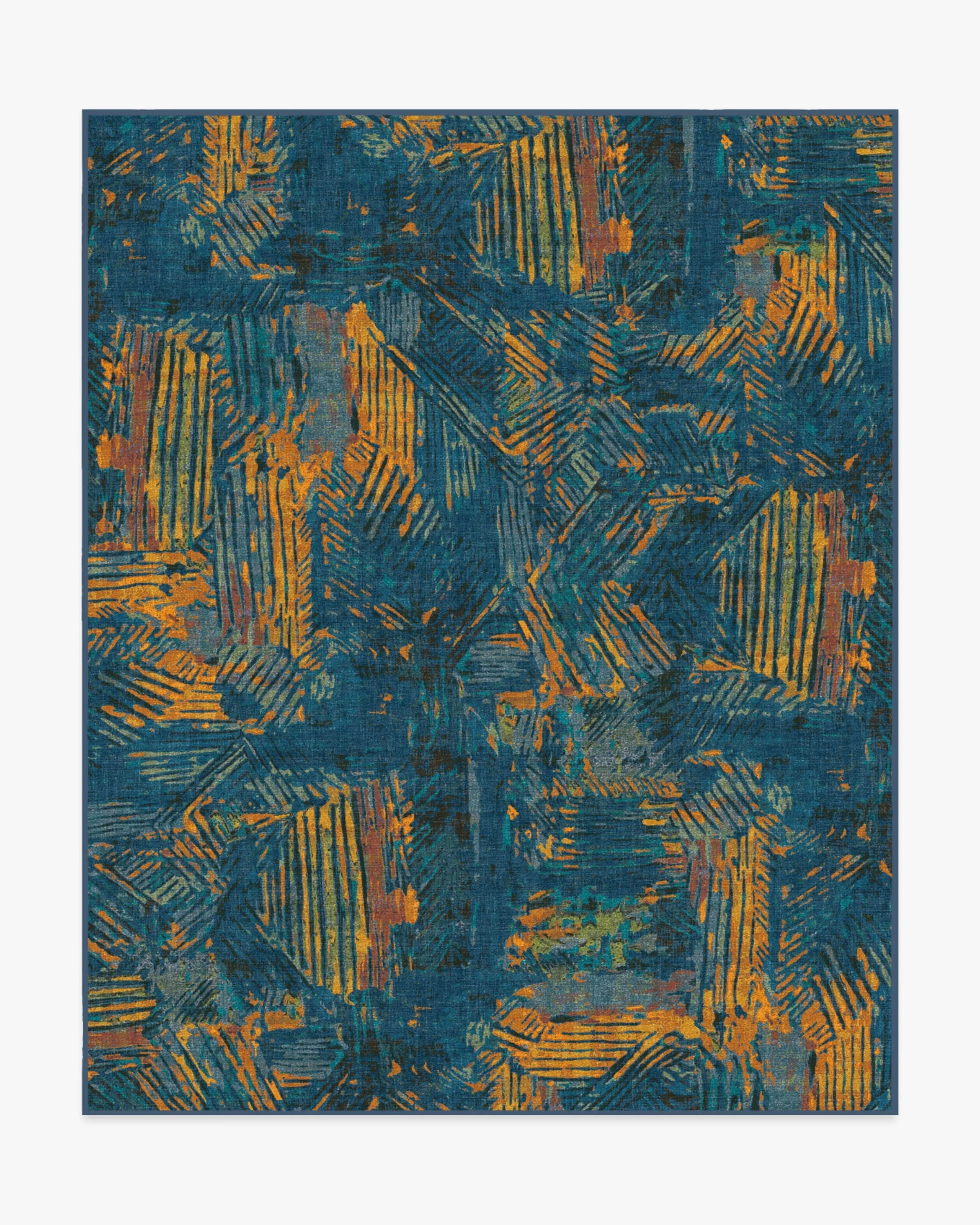 Malene Barnett Sgraffito Royal Blue Tufted Rug