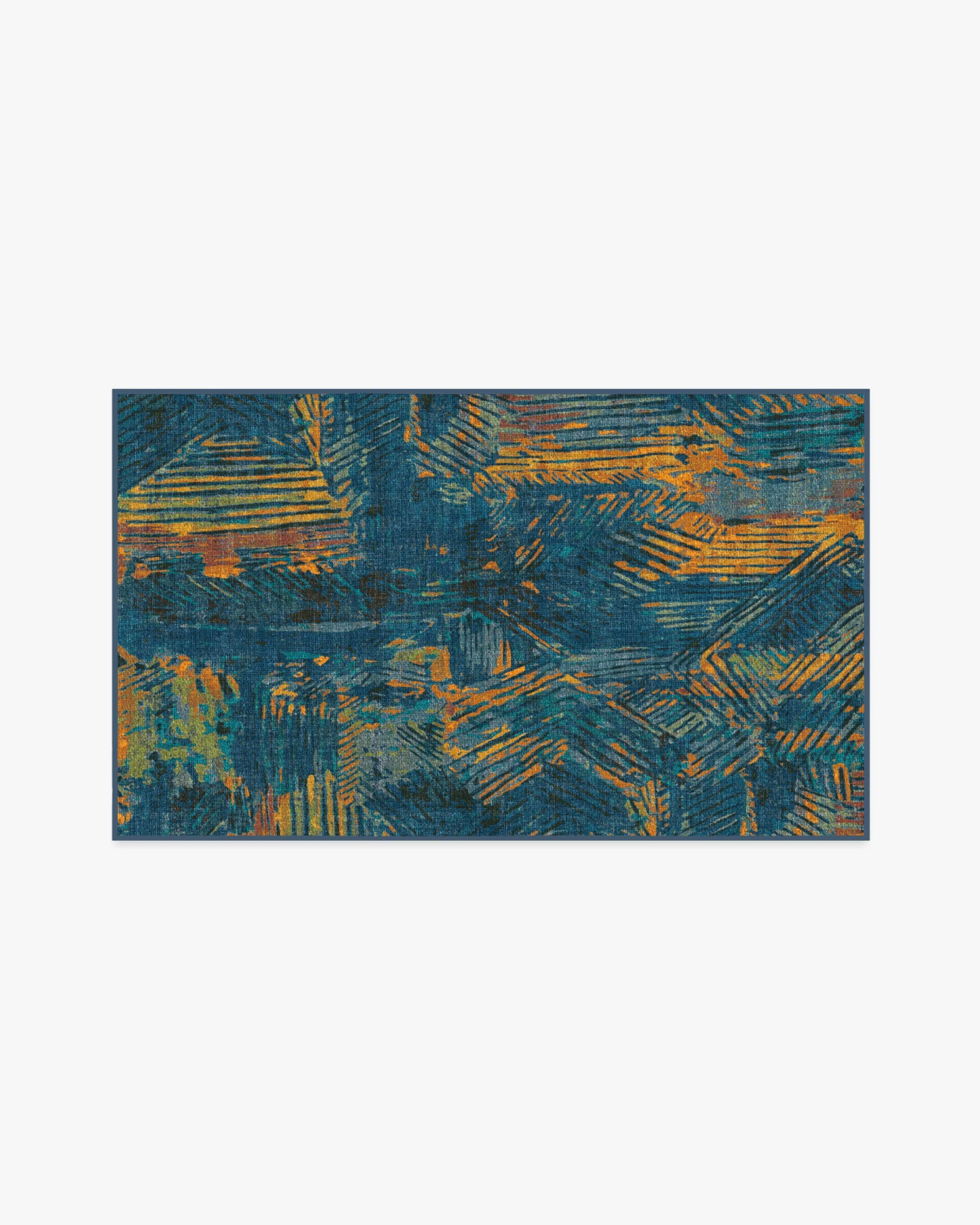 Malene Barnett Sgraffito Royal Blue Tufted Rug