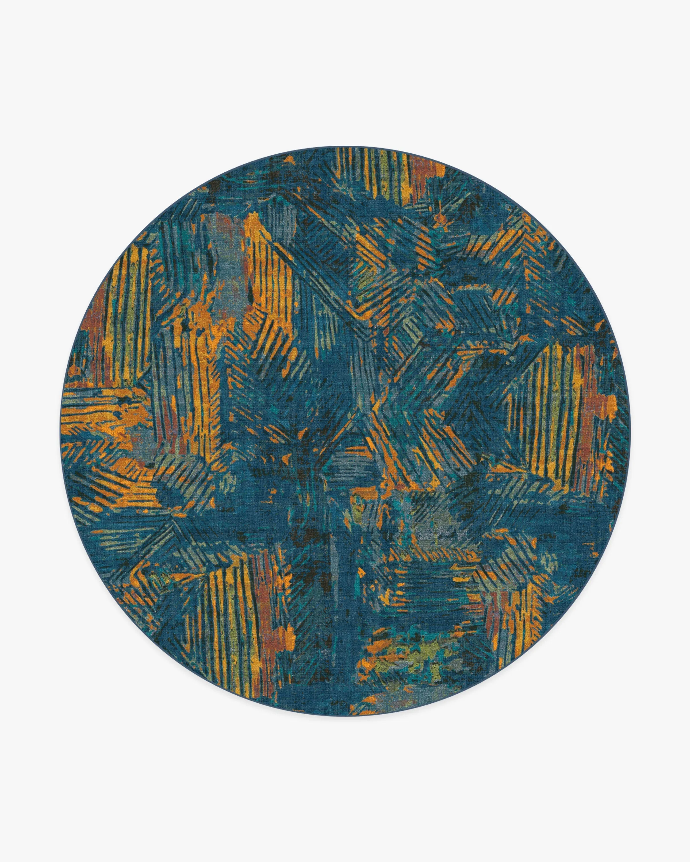 Malene Barnett Sgraffito Royal Blue Tufted Rug