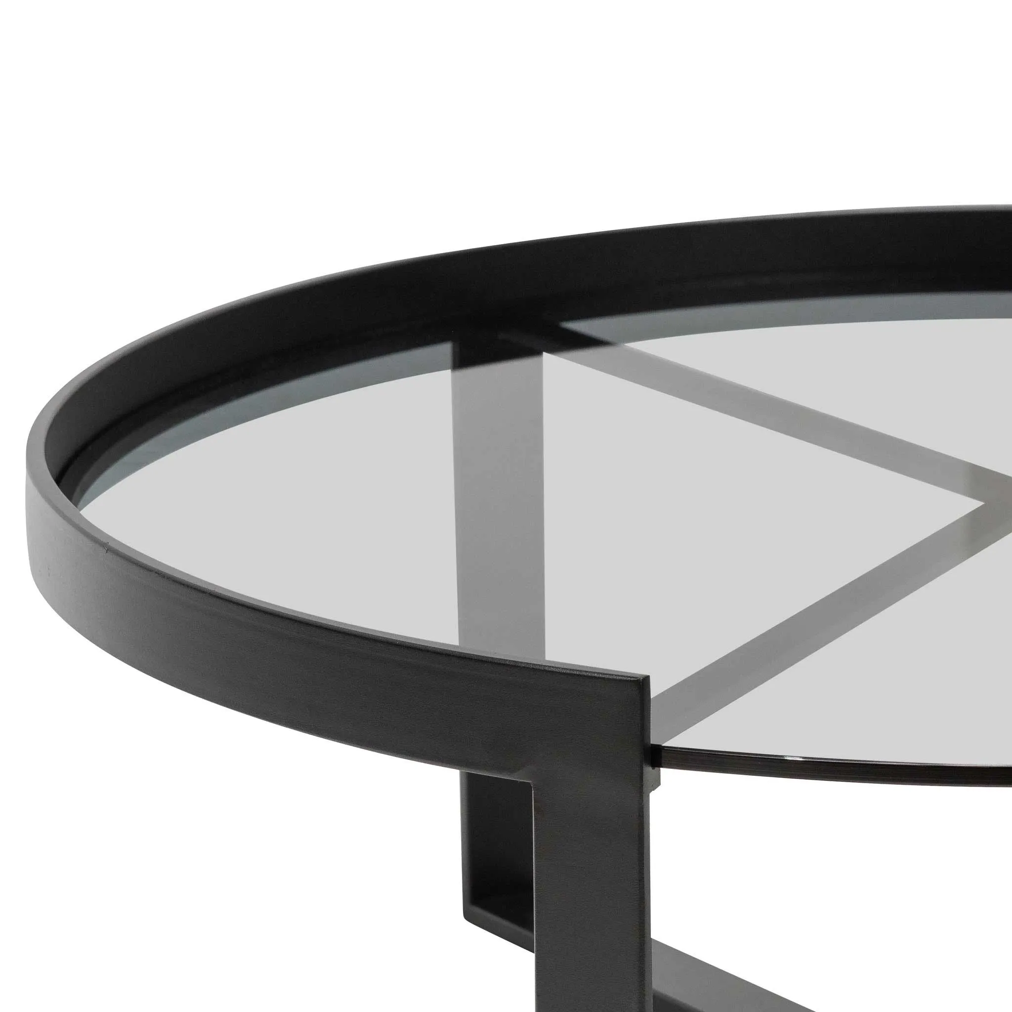 Marcel 70cm Glass Round Coffee Table - Medium