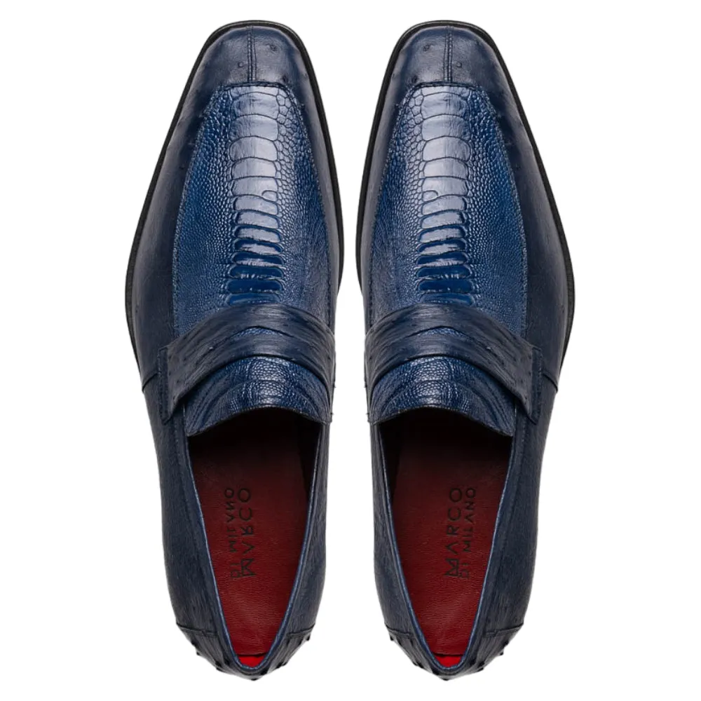 Marco Di Milano Fangio Ostrich Leg Denim Blue